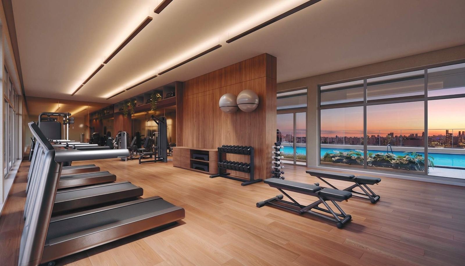 Academia de 115 m² do Almá Pinheiros com vista para a cidade